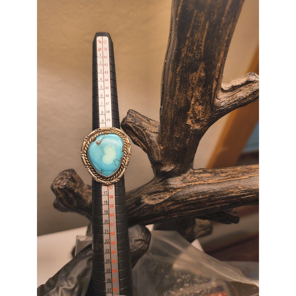Large Sterling Silver And Turquoise Ring